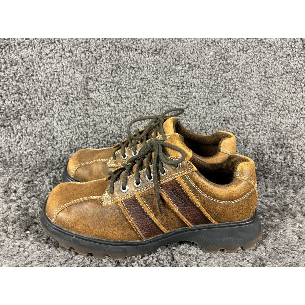 Bed Stu Mens Leather Oxford Shoes Distressed Tan Brown Lug Sole Size 9 42